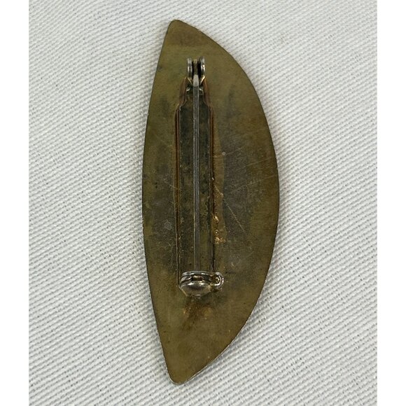 Vintage Abstract Enamel Brooch Pin 3" Multicolor Geometric 80s 90s - Picture 4 of 5